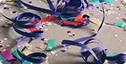 Confetes e fitas de carnaval